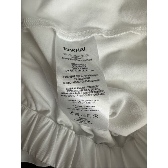 NWT Simkhai Basic Crew Neck Pullover 3/4 Sleeve T Shirt White Size Large $155 - Picture 10 of 10